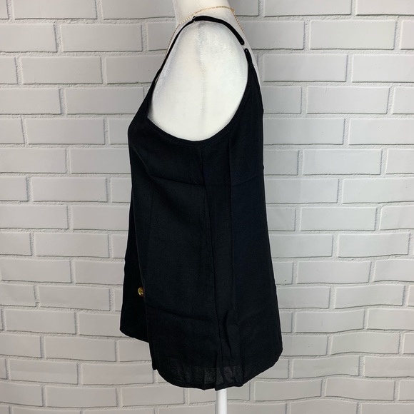 🔥SIMPLE CHIC🔥BLACK BUTTON-UP CAMISOLE TANK TOP MEDIUM/LARGE NWT - Picture 5 of 6